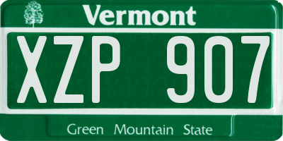 VT license plate XZP907