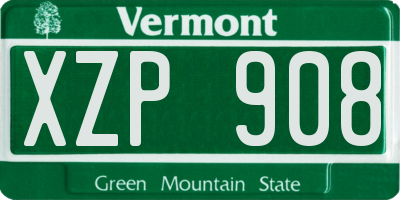 VT license plate XZP908