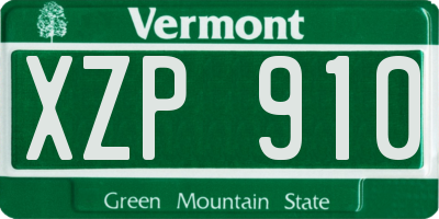 VT license plate XZP910