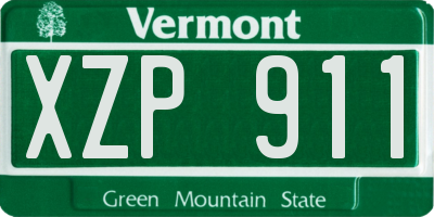 VT license plate XZP911