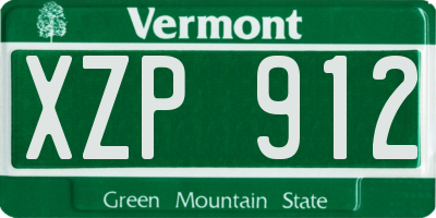 VT license plate XZP912