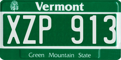 VT license plate XZP913