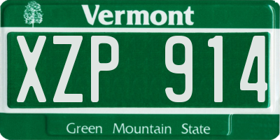VT license plate XZP914