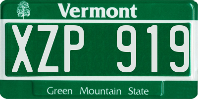 VT license plate XZP919