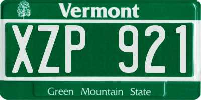 VT license plate XZP921