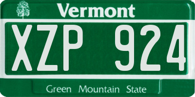 VT license plate XZP924