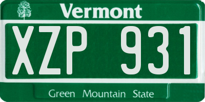 VT license plate XZP931