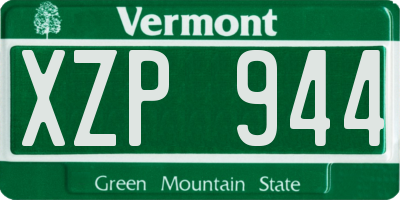 VT license plate XZP944