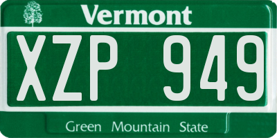VT license plate XZP949