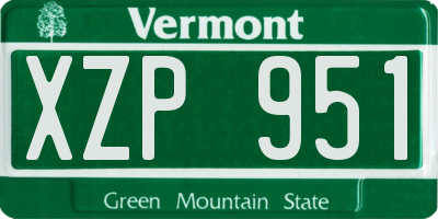 VT license plate XZP951