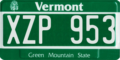 VT license plate XZP953
