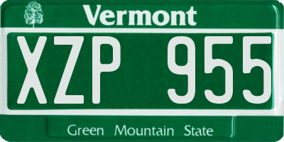 VT license plate XZP955