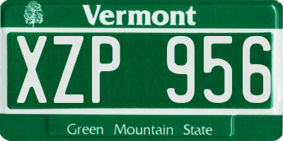 VT license plate XZP956