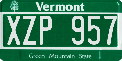 VT license plate XZP957