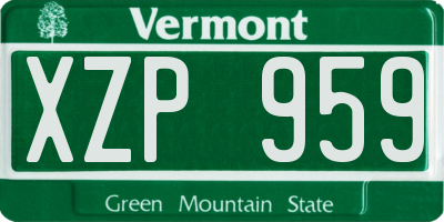 VT license plate XZP959
