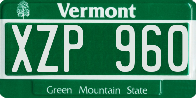VT license plate XZP960