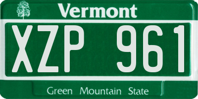 VT license plate XZP961