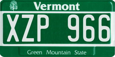 VT license plate XZP966