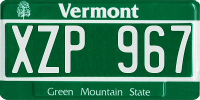 VT license plate XZP967