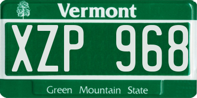 VT license plate XZP968