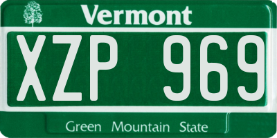VT license plate XZP969