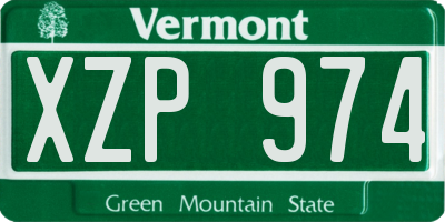 VT license plate XZP974