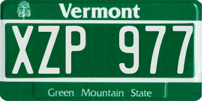 VT license plate XZP977