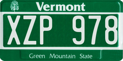 VT license plate XZP978