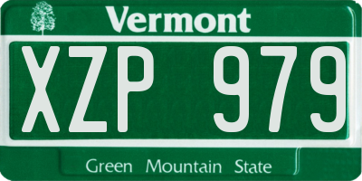 VT license plate XZP979