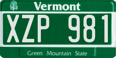 VT license plate XZP981