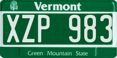 VT license plate XZP983