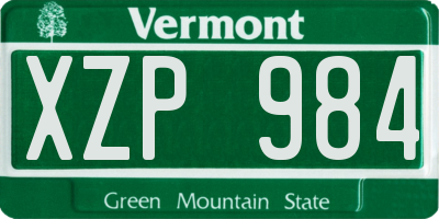 VT license plate XZP984