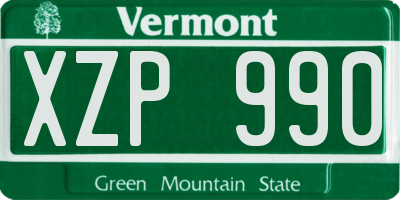 VT license plate XZP990