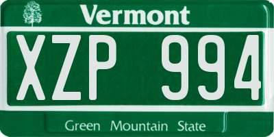 VT license plate XZP994