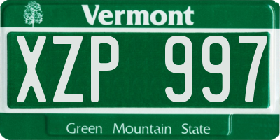 VT license plate XZP997