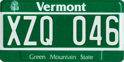 VT license plate XZQ046