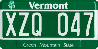 VT license plate XZQ047