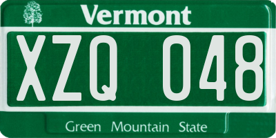 VT license plate XZQ048