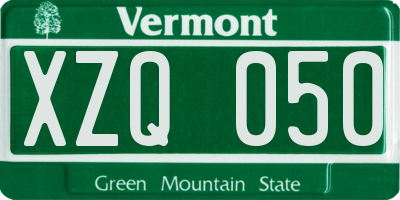 VT license plate XZQ050