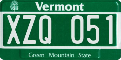 VT license plate XZQ051