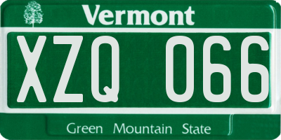 VT license plate XZQ066