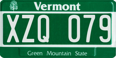 VT license plate XZQ079