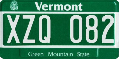 VT license plate XZQ082