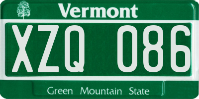 VT license plate XZQ086