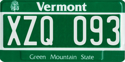 VT license plate XZQ093