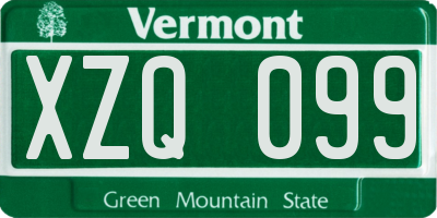 VT license plate XZQ099