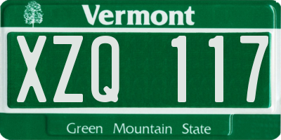 VT license plate XZQ117