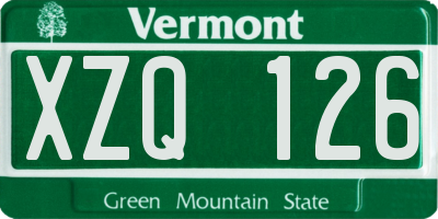 VT license plate XZQ126