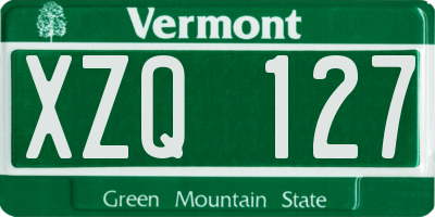 VT license plate XZQ127
