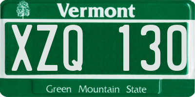 VT license plate XZQ130